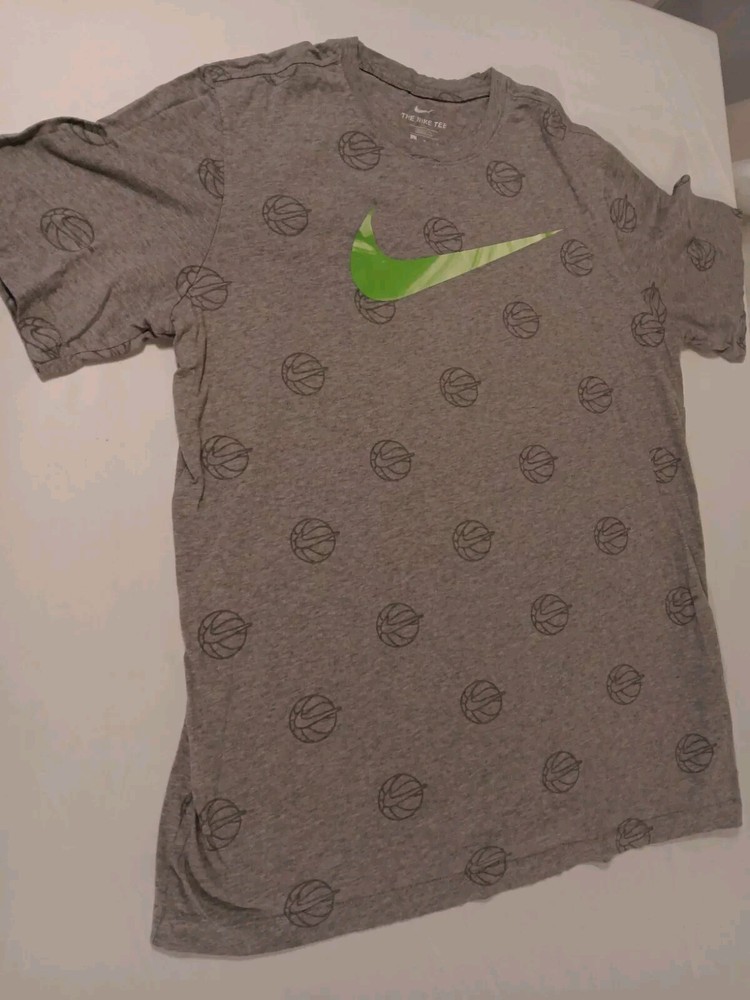 Nike Mens Sz L Sportswear T-Shirt Short Sleeve Graphic Basketballs The Nike Tee