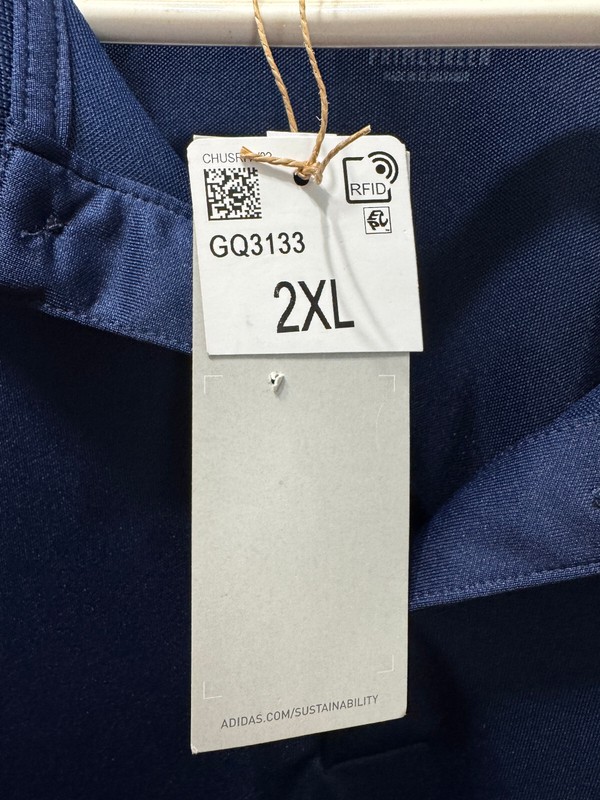 Adidas Pullover Short Sleeve Mens Size XXL 2XL Blue Polyester Recycled Materials gallery