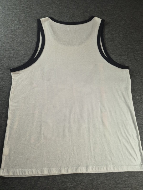 Pose Graphic Print Tank Top Contrast Trim White Multicolor Men's XL Crew Neck gallery