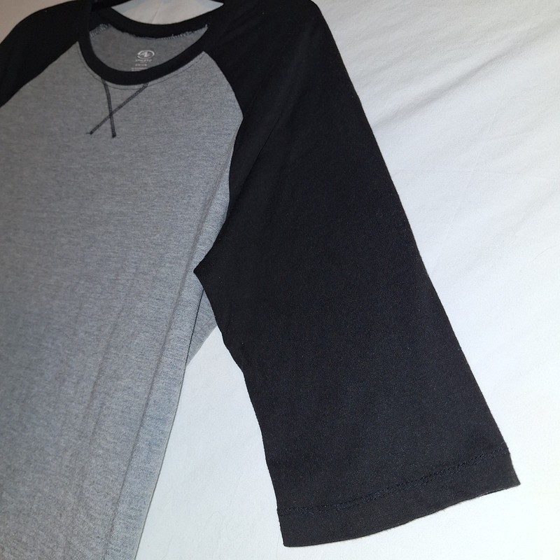 Colorblock Raglan Jersey Heather Gray Black Athletic Works XL (16-18) Baseball gallery