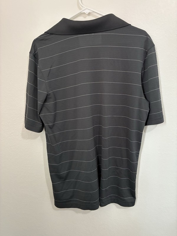 C9 by Champion Duo Dry Men's Gray Striped Polo Shirt M Moisture Wicking Golf gallery