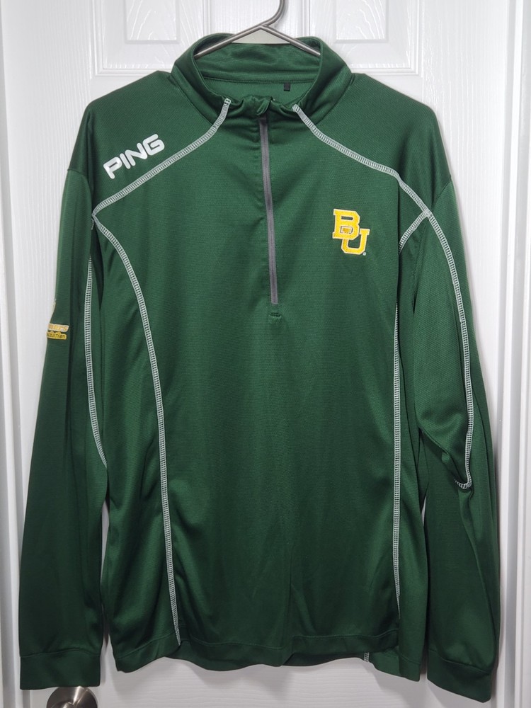 Baylor Bears Ping Performance 1/4 Zip Ranger Pullover L Green "B" Association