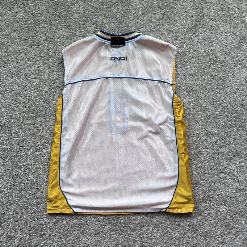 Vintage Men’s AND1 Reversible Basketball Jersey Yellow White Streetball Rare gallery