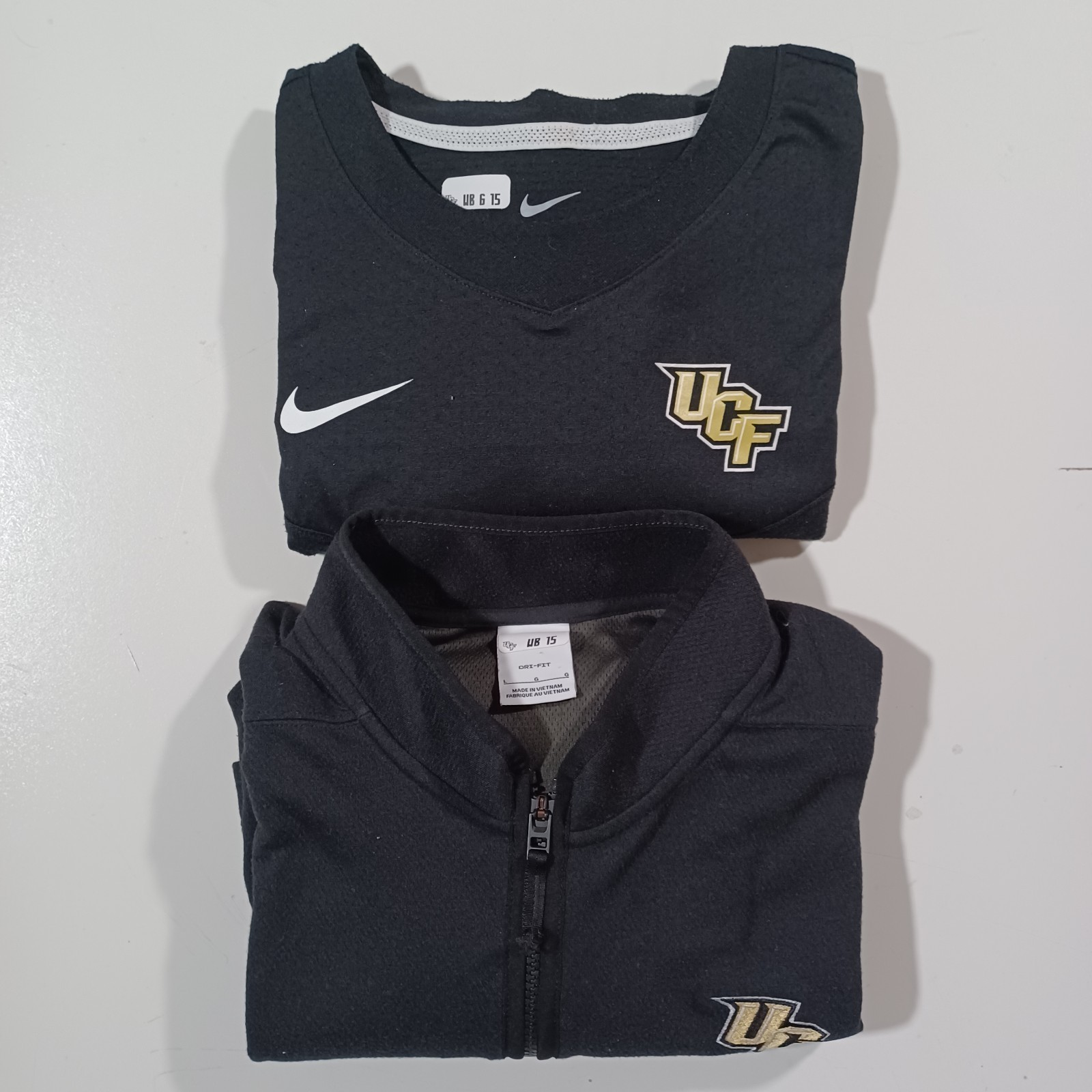 Lot Of 2 Nike UCF Knight Team-Issued Long Sleeve Atheltic Shirts Mens Sz L Black gallery