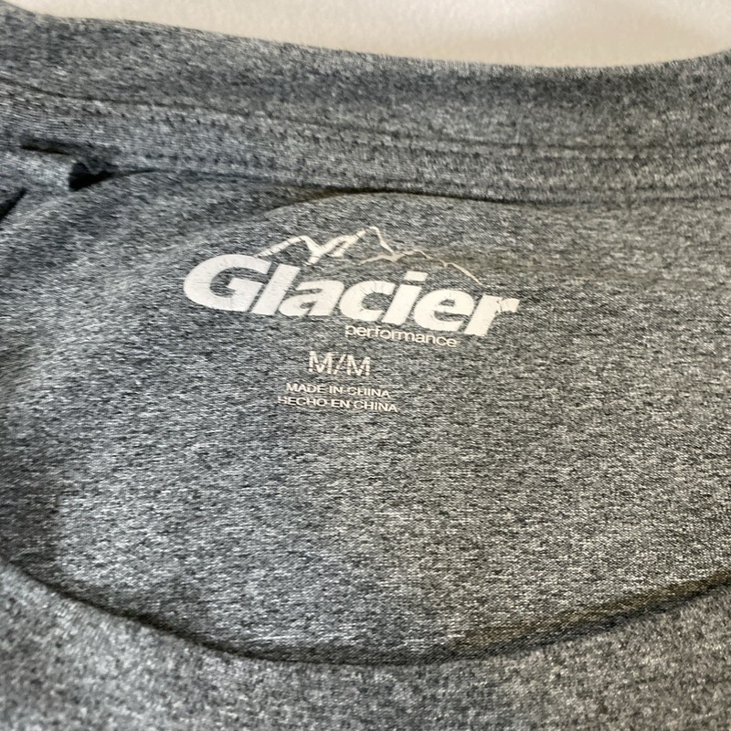 Glacier Performance Men's Shirt Size Medium Gray Short Sleeve Running Polyester gallery