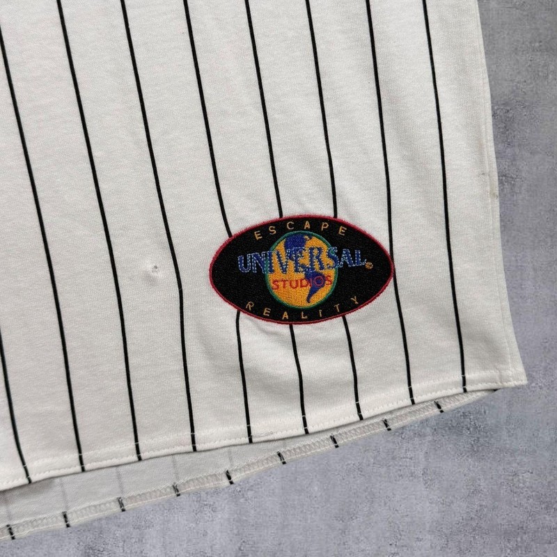 Vintage Universal Studios "Hollywood" Pinstripe Cotton Baseball Jersey Large XL gallery