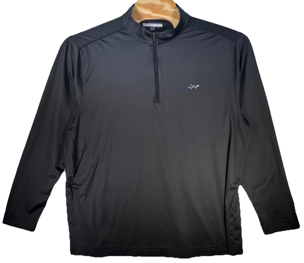 Greg Norman Long Sleeve 1/3 Zip Up Lightweight Jacket Pullover Size XL Black