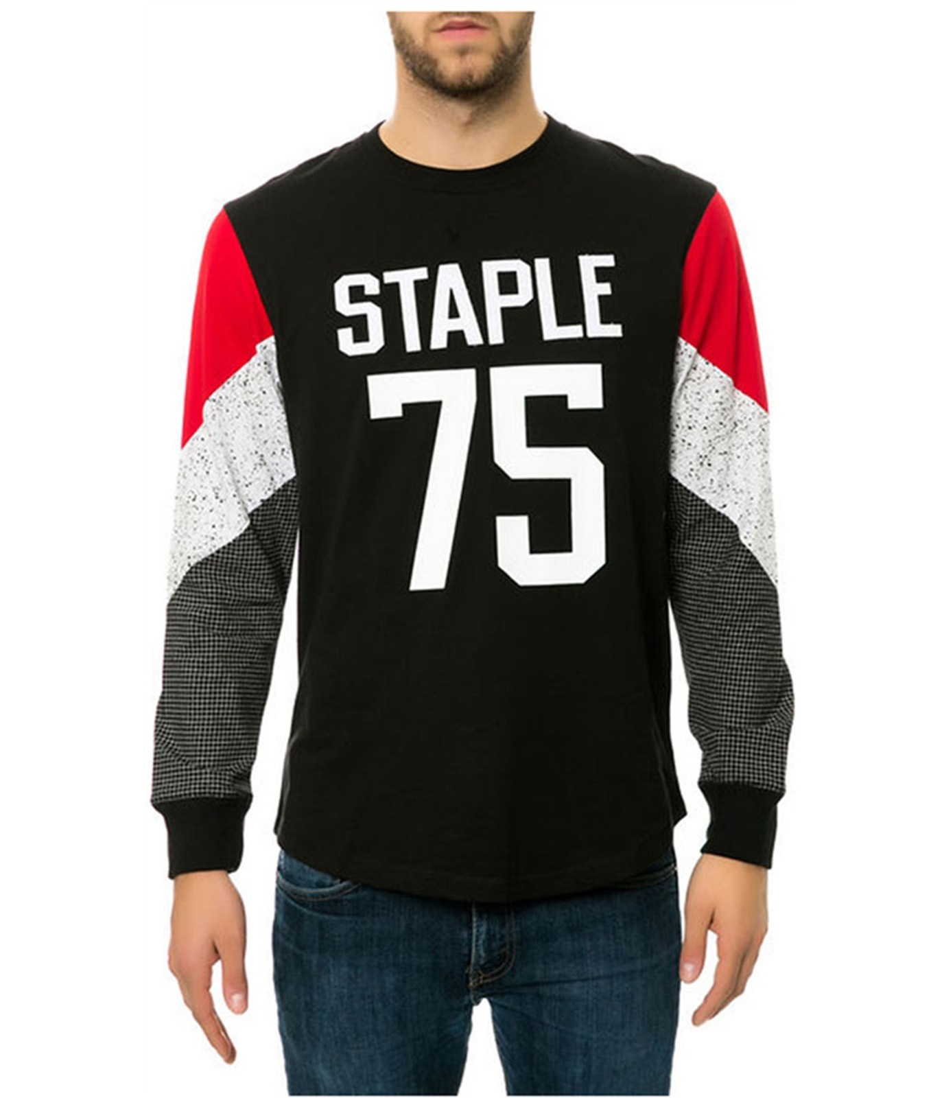 Staple Mens The Rivers Long Sleeve Embellished T-Shirt gallery