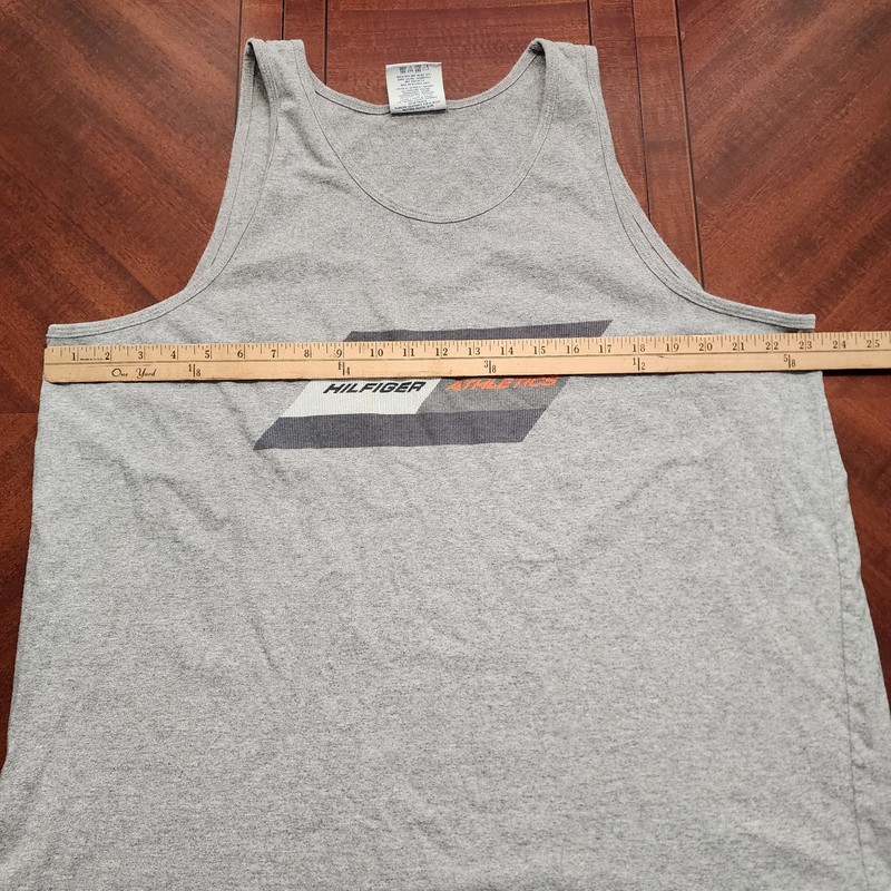 VTG Y2K Tommy Hilfiger Athletics Mens Tank Top Muscle XL Logo Gray 90s Cotton gallery