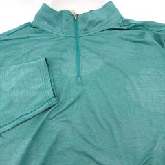 Tommy Bahama IslandZone Mens XXL Teal Tropical Leaf 1/4 Zip Pullover Jacket