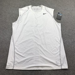 Nike Tank Top Mens XL White Pro Fitted Sleeveless Training Running Gym Athletic