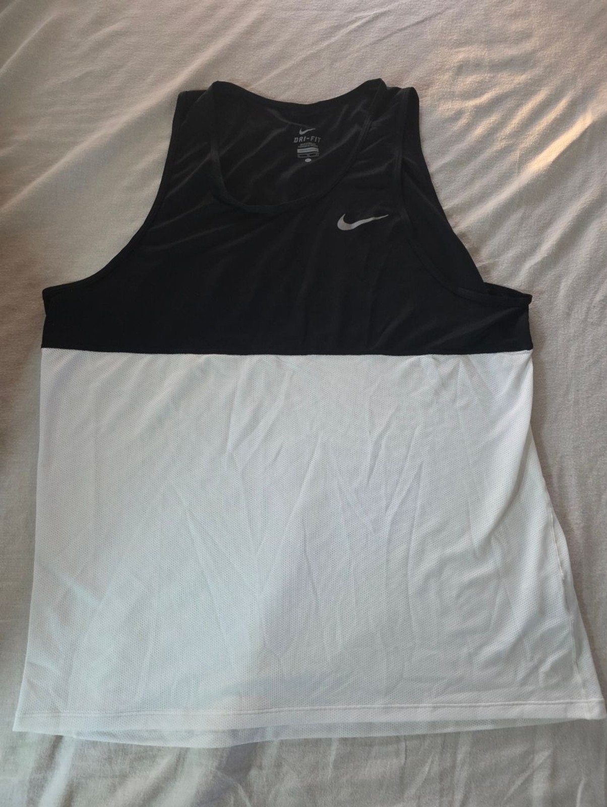 Men's Nike Racer Singlet Tank White Black XL NWOT gallery