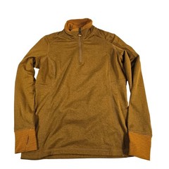 Orvis Mens Amber Marled Quarter Zip Fleece Pullover Long Sleeve Size Small