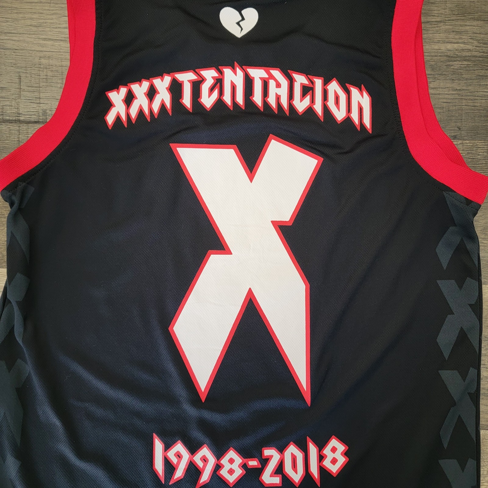 XXXTENTACION Black White Red Basketball Jersey Size M gallery