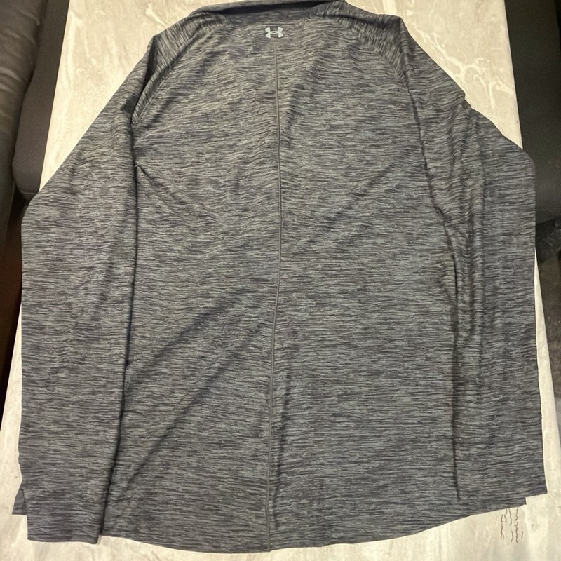 Under Armour HeatGear Womens Fitted 1/4 Zip Mock Neck Long Sleeve Gray LG gallery