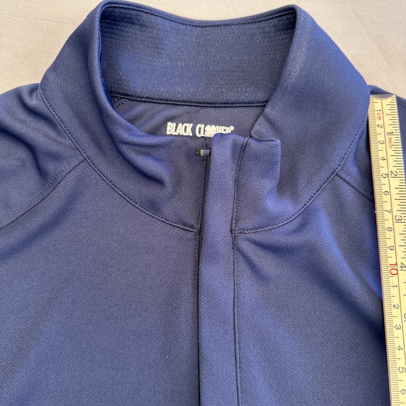 Black Clover Shirt Mens Large Dark Navy 1/4 Zip Mock Neck Golf Stretch Pockets gallery