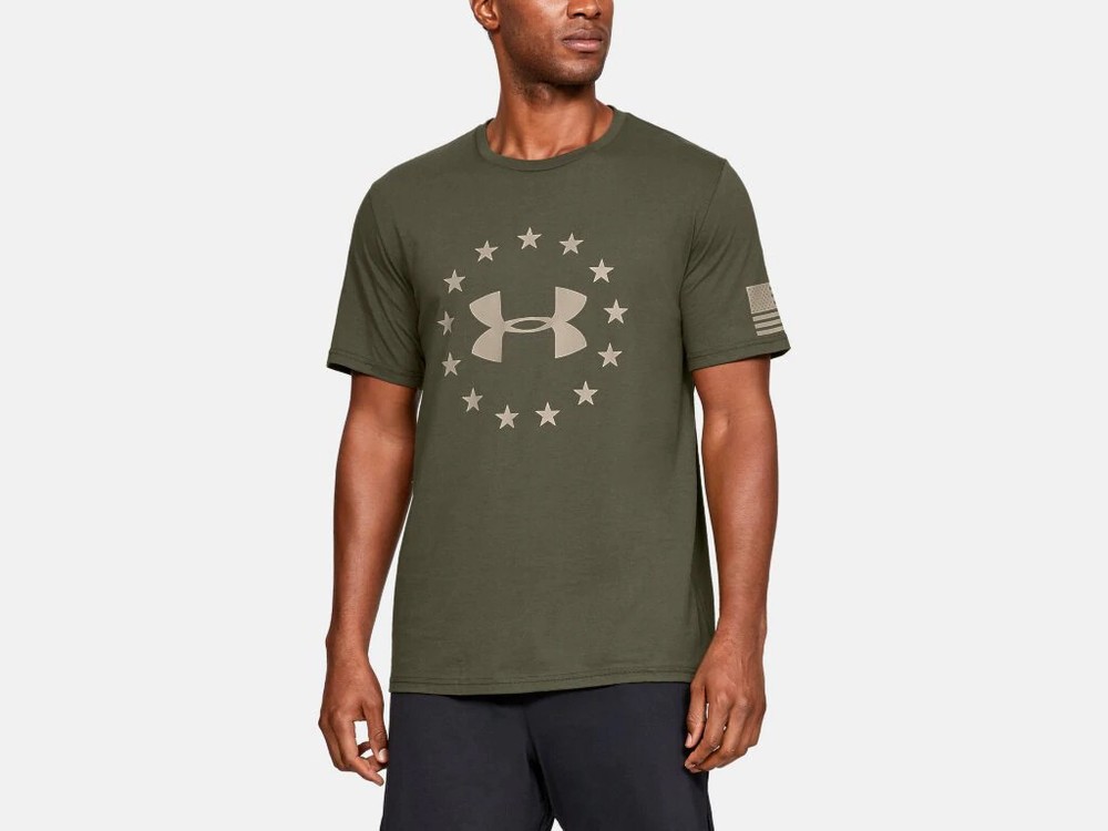 Under Armour Men's Freedom Logo T-Shirt 1333351 Marine OD Green (390)