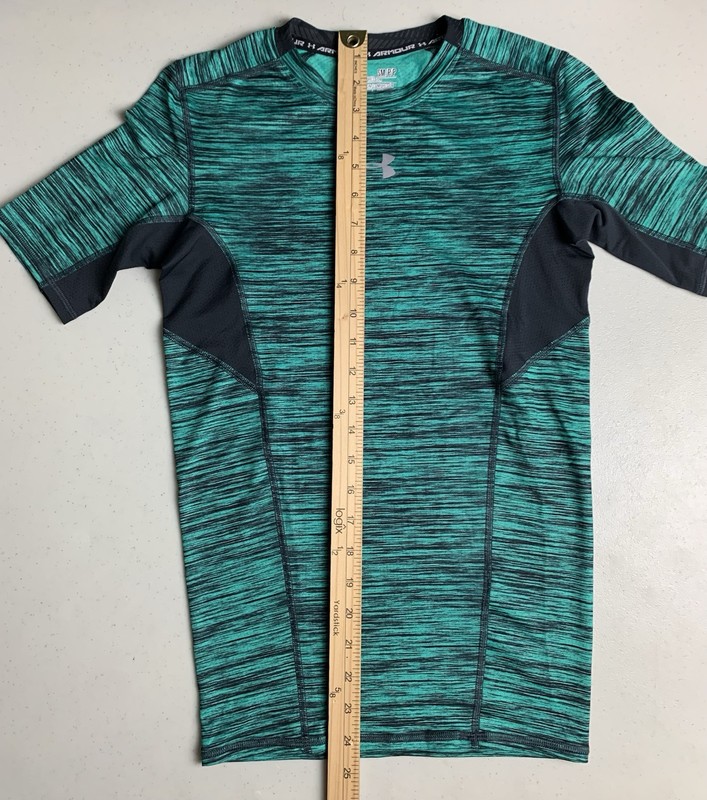 Under Armour Men's Compression Heat Gear Shirt Green And Black Size Small S gallery