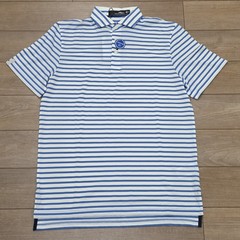 $110 RLX Ralph Lauren Mens Small Golf Performance Polo Shirt White Blue Striped