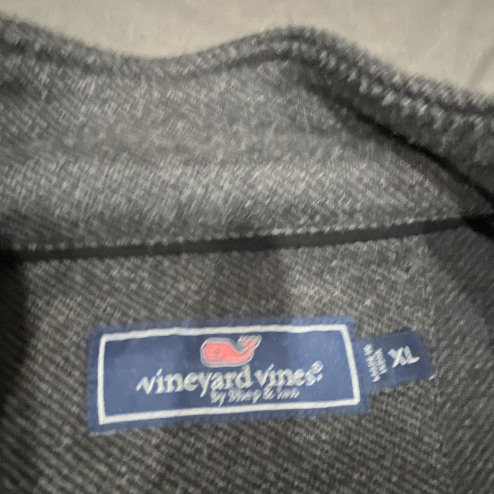 Vineyard Vines Men's 1/4 Zip Mock Neck Cotton Knit Pullover Gray XL Golf gallery