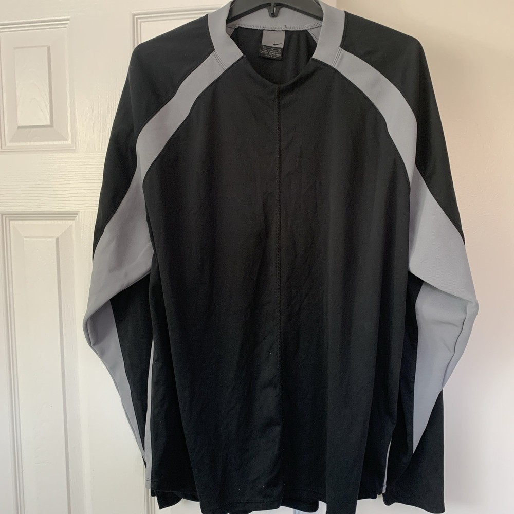Nike Long Sleeve Jersey Shirt Dri-fit Mens XL Black/Grey RN 56323 CA 05553