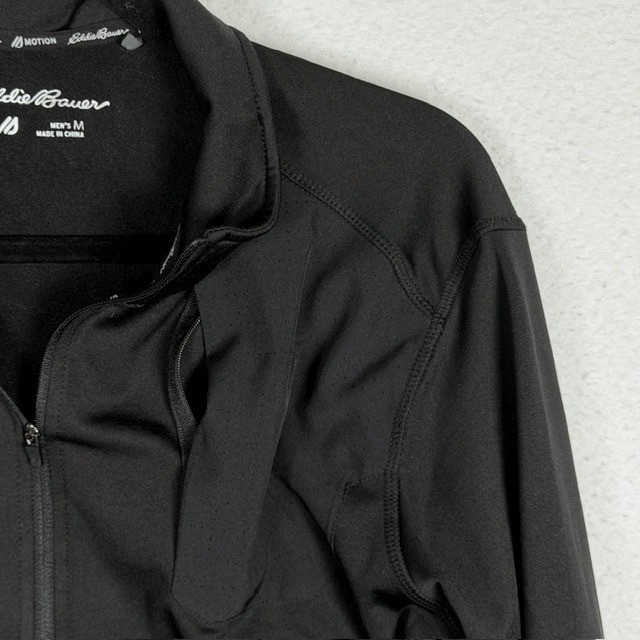 Eddie Bauer Motion FreeDry Mens Black Quarter Zip Pullover Long Sleeve Shirt M gallery