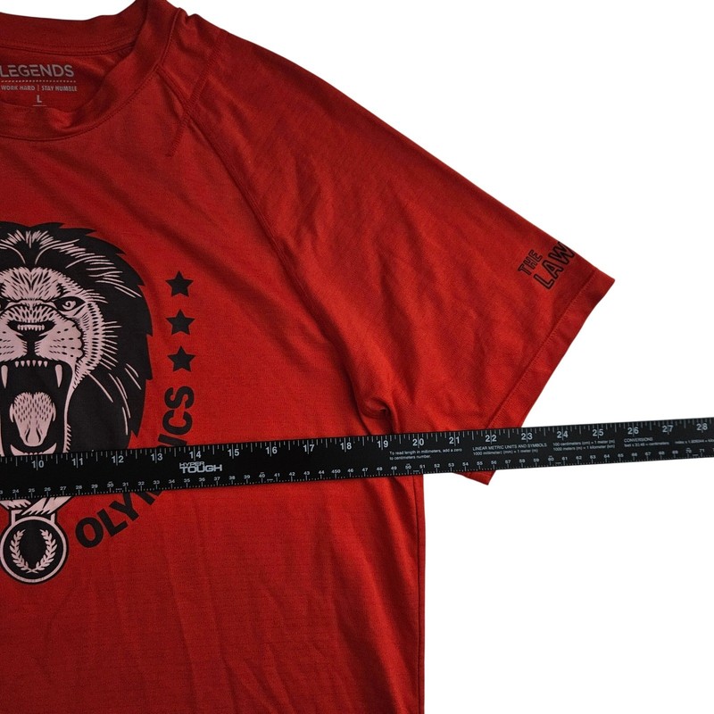 Legends Enzo (Men's Large) Red Athletic T-Shirt Short Sleeve Curved Hem Tee Gym gallery