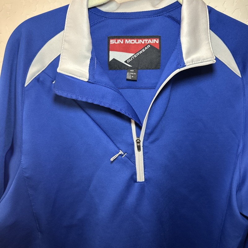 Sun Mountain Blue Track Suit Jacket Mens Medium Pullover Golf Outerwear gallery