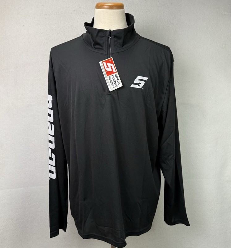 Snap-On 1/4 Zip Long Sleeve Black Performance Pullover Shirt Men's Size Large gallery