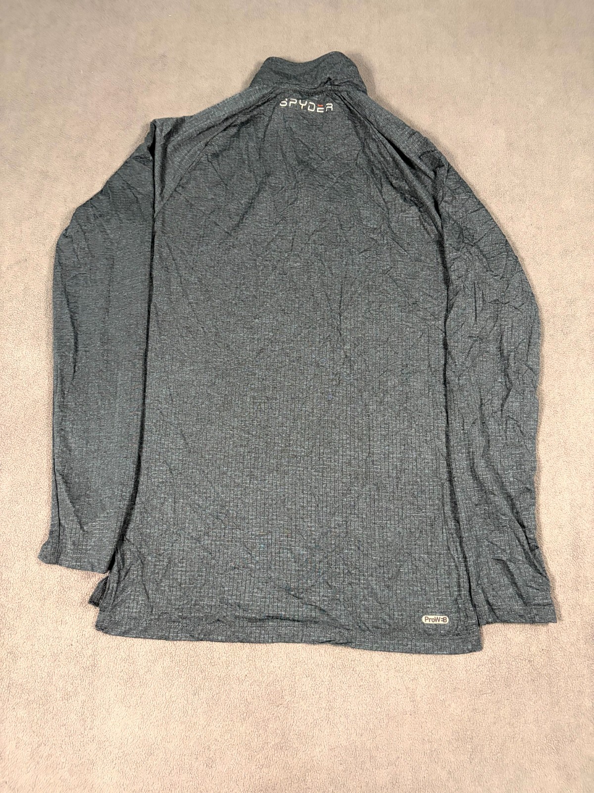 Spyder Active ProWeb Performance Top Mens Small Gray Mock Neck 1/4 Zip Athletic gallery