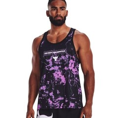 Under Armour Project Rock Mesh Tank Top Men’s Size X-Large XL Gym Black Purple