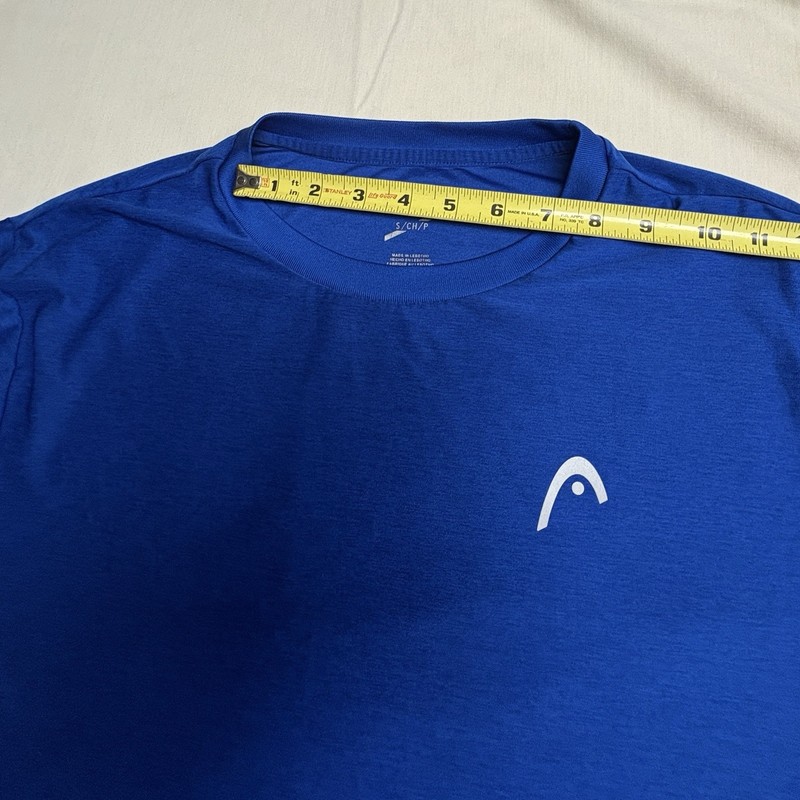 HEAD Hypertek Men's V-Neck Stretch Polyester Active T-Shirt Blue Size S gallery