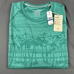 Tommy Bahama Tee T-Shirt LS Island Zone Tropic Print 1XLB Green NWT MSRP $138