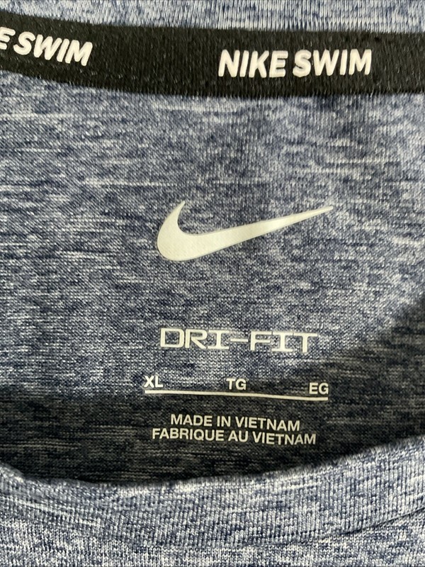 Nike Swim Dri-Fit Shirt Sz XL Gray Short Sleeve Men's Shirt Crew Neck UPF 40 I53 gallery