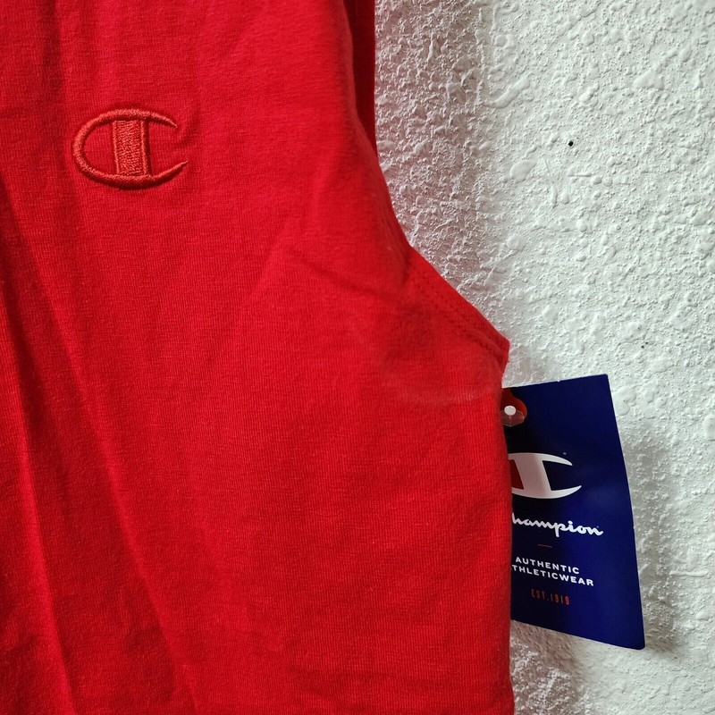 Champion Men's Classic Sleeveless Tank Muscle T-Shirt, Scarlet, Small gallery