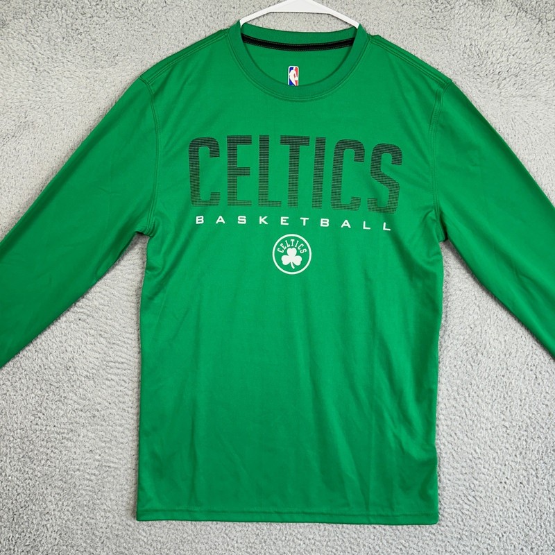 Boston Celtics UNK T-Shirt Mens Small Green Long Sleeve NBA Basketball Tee EUC gallery