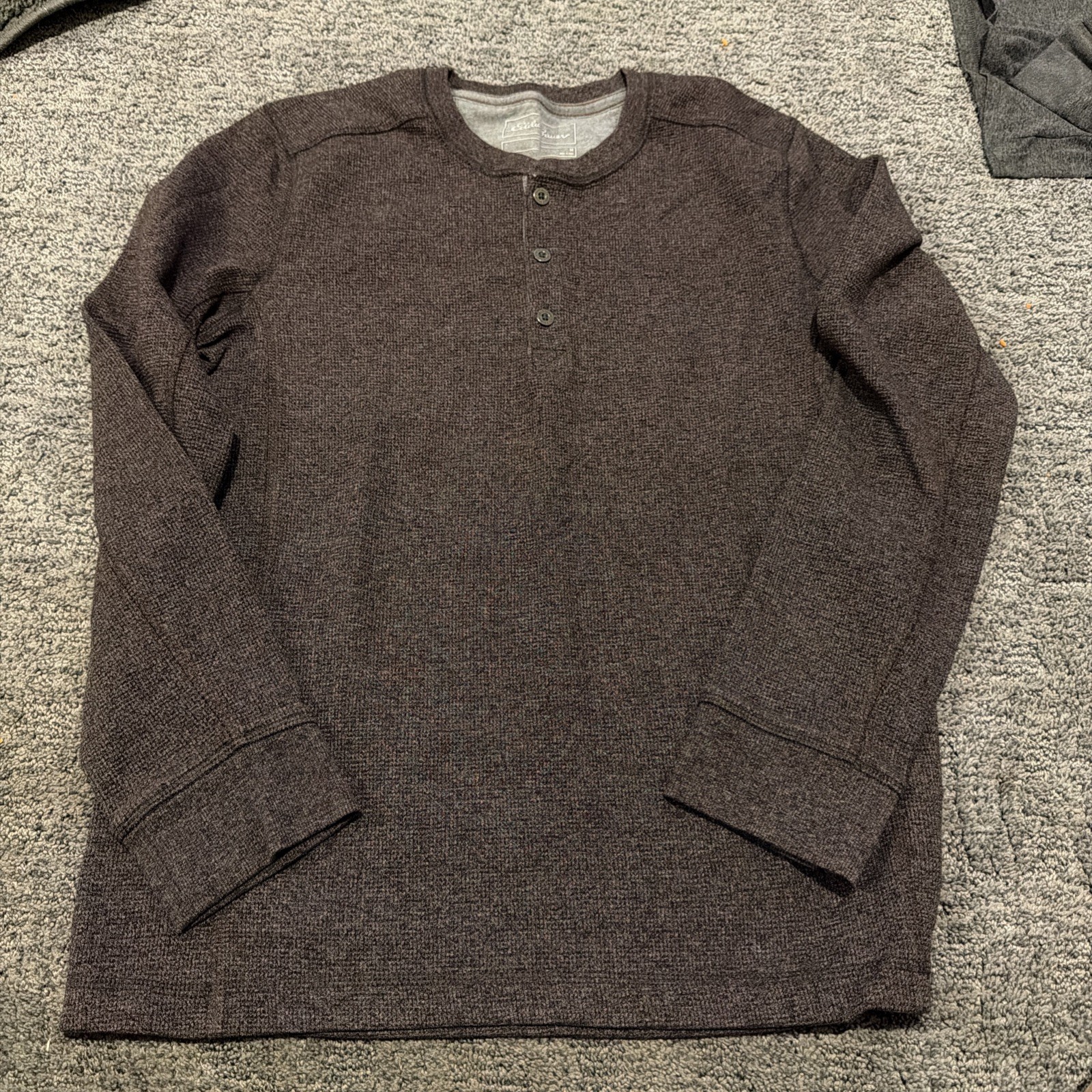 Eddie Bauer Henley - Mens Medium, Brown, Waffle Knit gallery