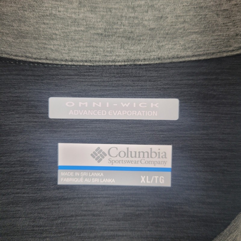 Columbia Omni-Wick Gray 1/4 Zip Pullover Men's XL Stretch Performance gallery