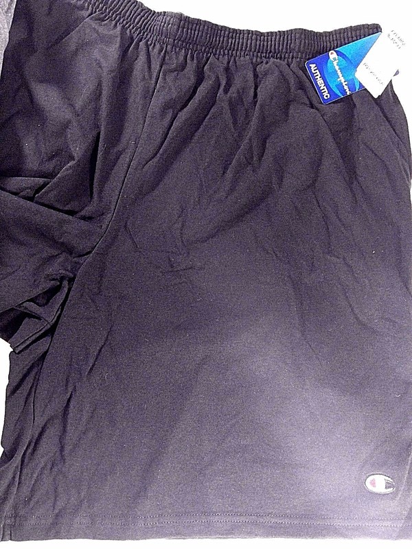 CHAMPION Men's Jersey Shorts, Pockets, Size XXL Gray or Black, Elastic Waist NWT gallery
