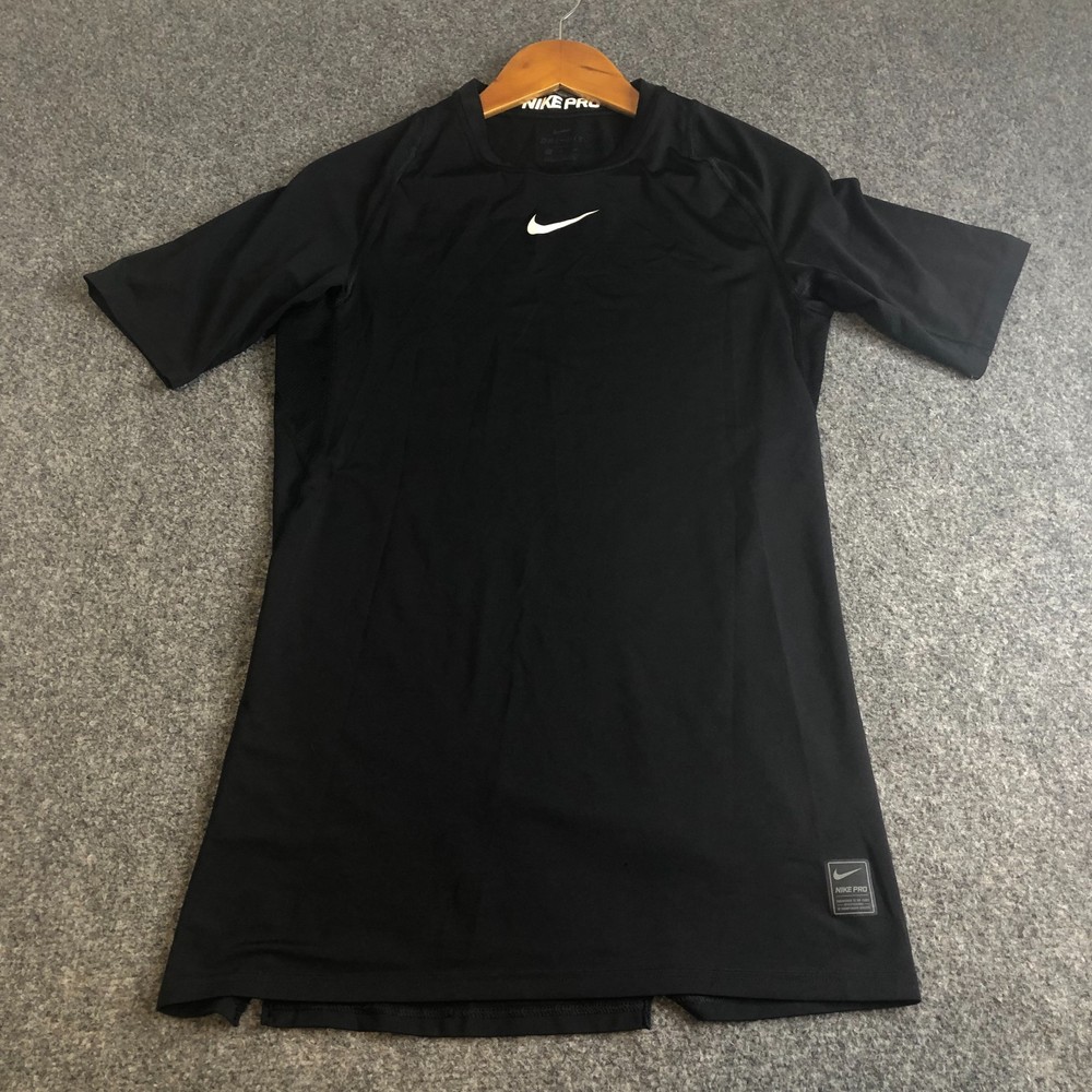 Nike Pro Compression Shirt Mens Extra Large Black Marathon Stretch Gym Fitted