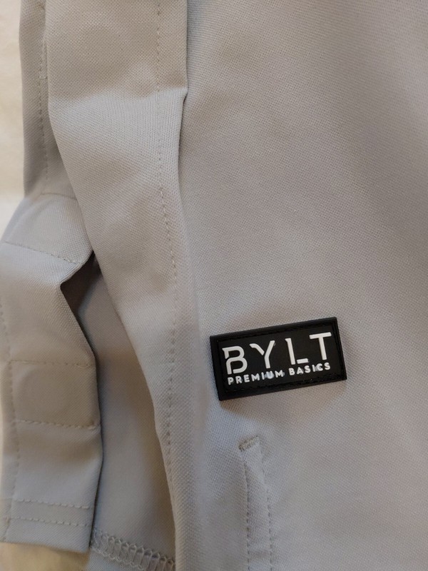 BYLT Elite Fairway Drop Cut Pullover 1/4 Zip Snap Light Gray Mens Sz M #209 gallery