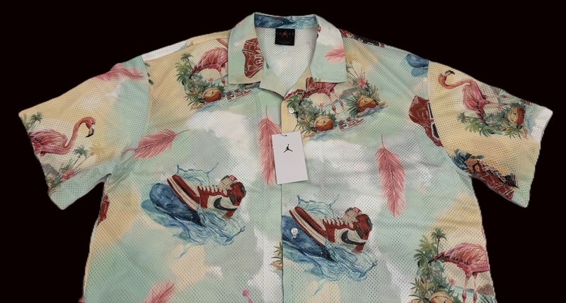 Jordan Essentials Printed Mesh Camp Top Sail Glacier Blue IB3007-133 Size L NWT gallery