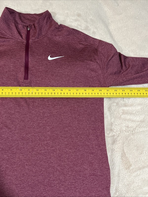 Nike Men’s Dri-FIT Element Running 1/2 Zip Pullover Striped Top Plum Medium M gallery