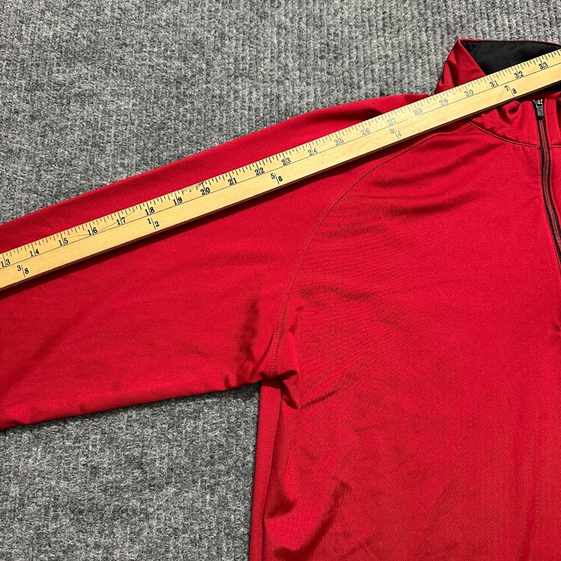 Greg Norman Play Dry Mens Jacket Shirt Size M Medium Red 1/4 Zip Long Sleeve gallery