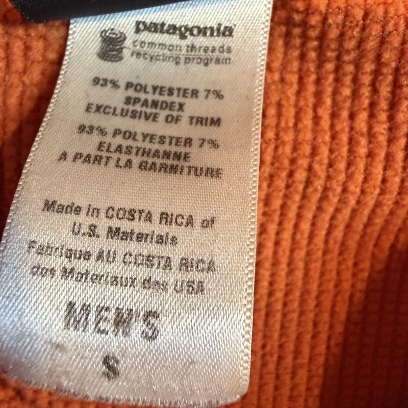 Patagonia Pullover Mens Small Orange Capilene 1/4 Zip Long Sleeve Base Layer Top gallery