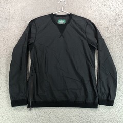 Reigning Champs Sweatshirt Mens Medium Black Nylon Zip Side Lightweight Crewneck