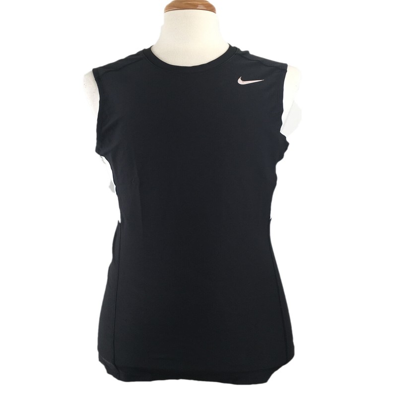Nike Athletic Tank Shirt Men's Sleeveless Tight Fit Athletic 519983, Black White gallery