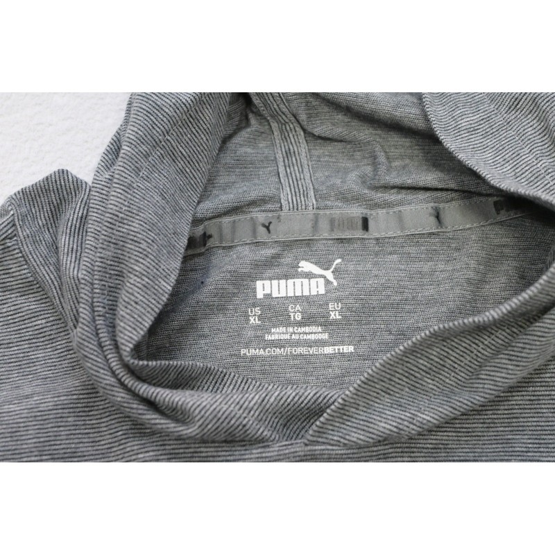 Puma Hooded Sweat Shirt T-Shirt Mens XL Grey Long Sleeve Athletic Performance gallery