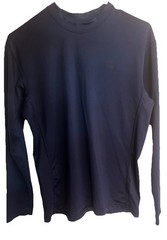 Mizuno Performance Compression Longsleeve Shirt Mens Sz L Thick Navy Blue Run
