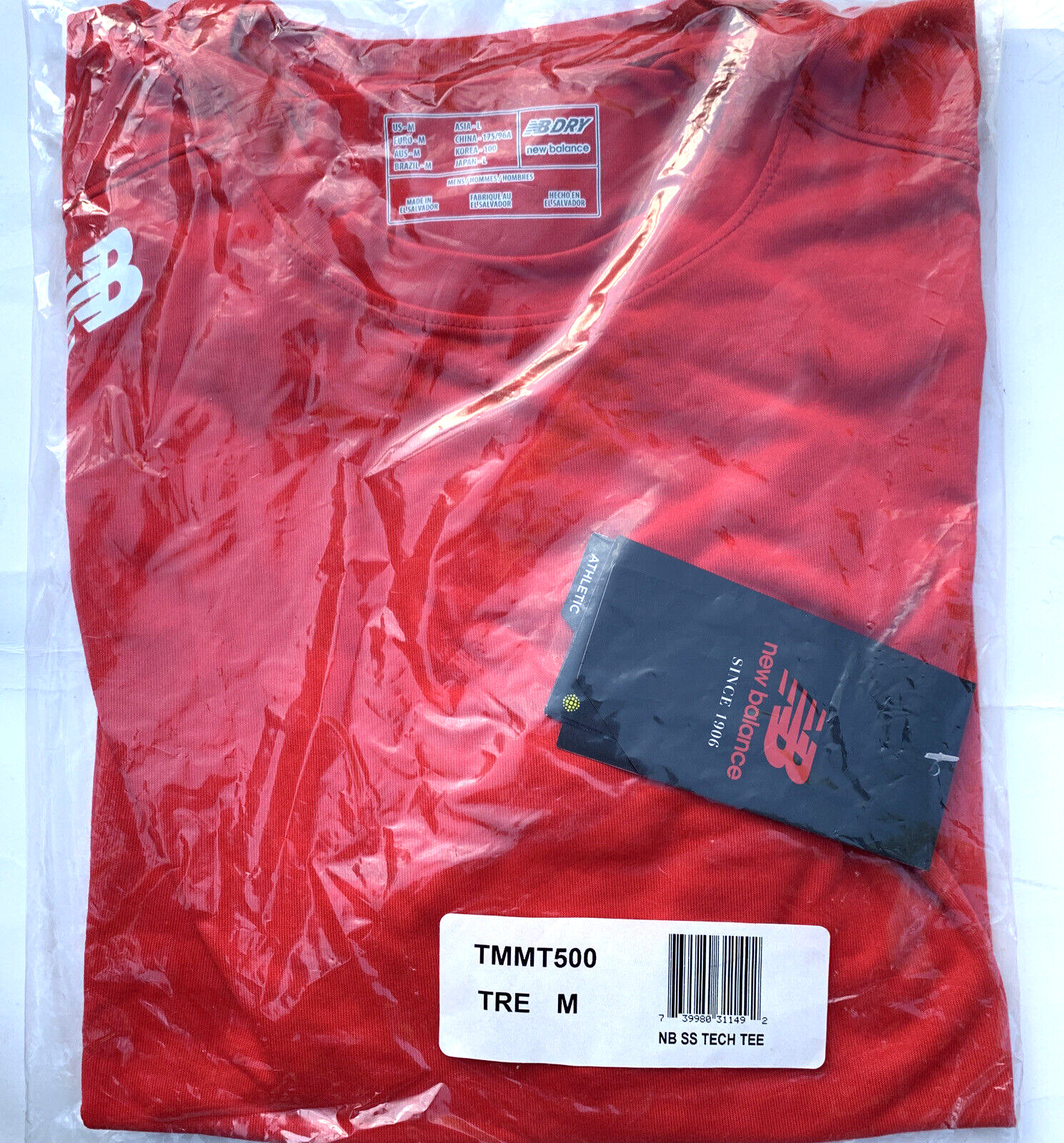 New Balance Men's Short Sleeve Tech Tee, Team Red , Medium, NEW gallery